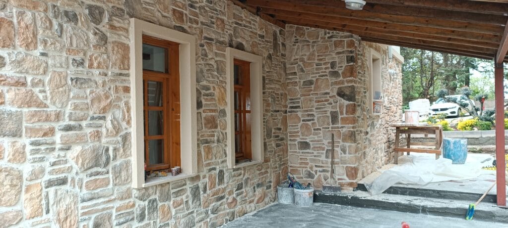 Şile villa kültür taşı kaplama uygulaması